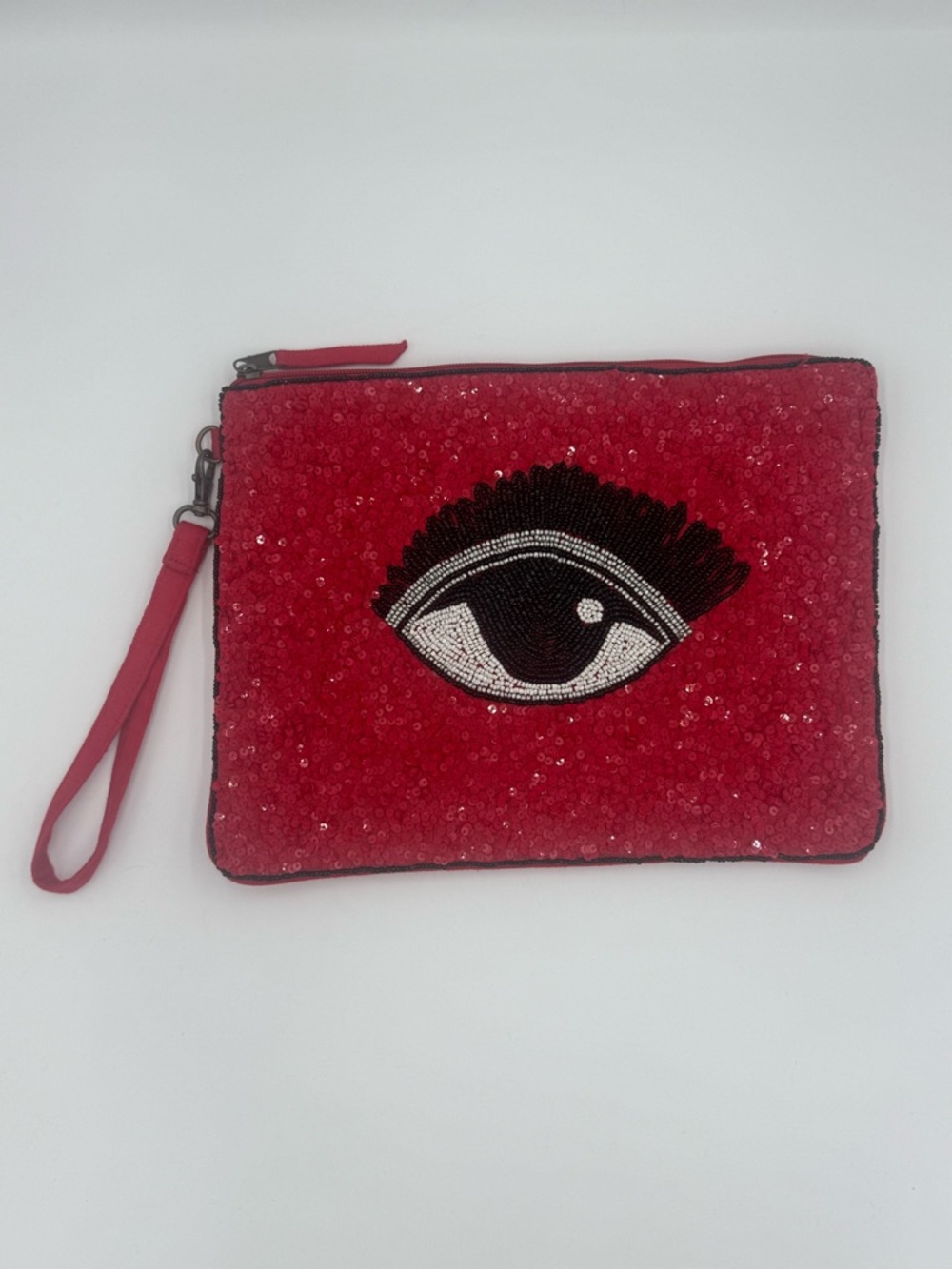 Nila Anthony Les Petits Joueurs Beaded Eye Wristlet Clutch
